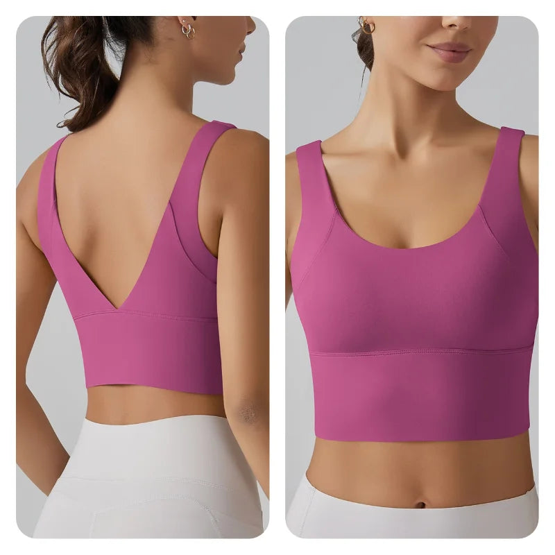 No. 4 Tank Top, Seamless, Compressive, Plunge V Back, Cropped, Running, Training