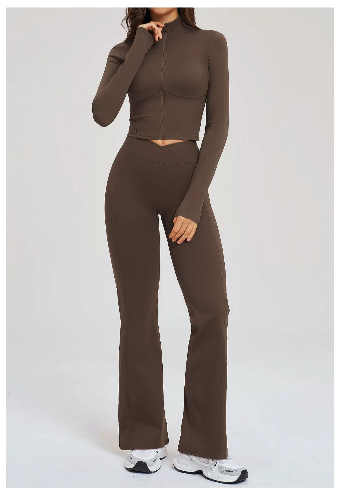 No. 8 Jacket, 2PC, Cropped, Corset, Jacket With Crossover, High-Waist Flared Legging