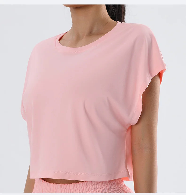 No. 6 Loungewear Top, Crop Top, Short Sleeve, Soft Essential, Boxy Boyfriend Hem