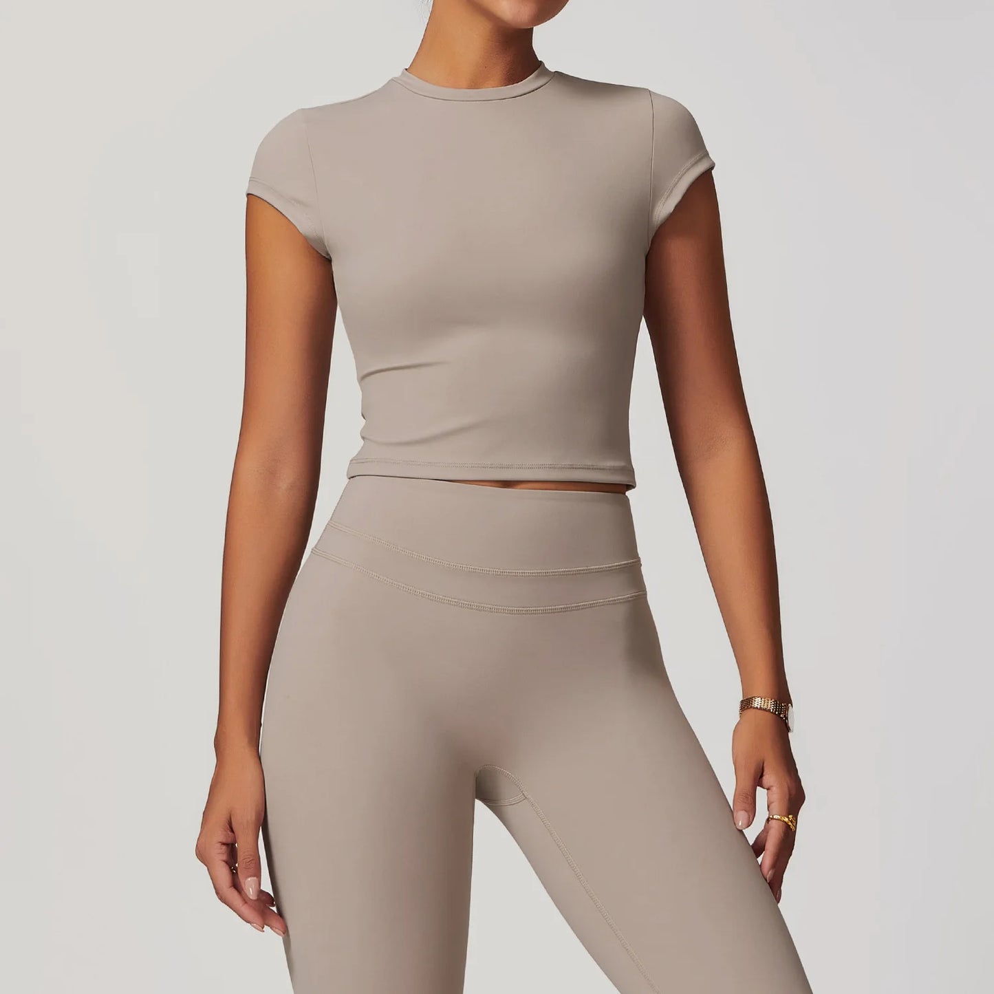 No. 2 Short Sleeve Shirt, Cross Training, Baby Doll Cut, Slim Fit, Waist Grazing Length, Dry Fit, Compressive