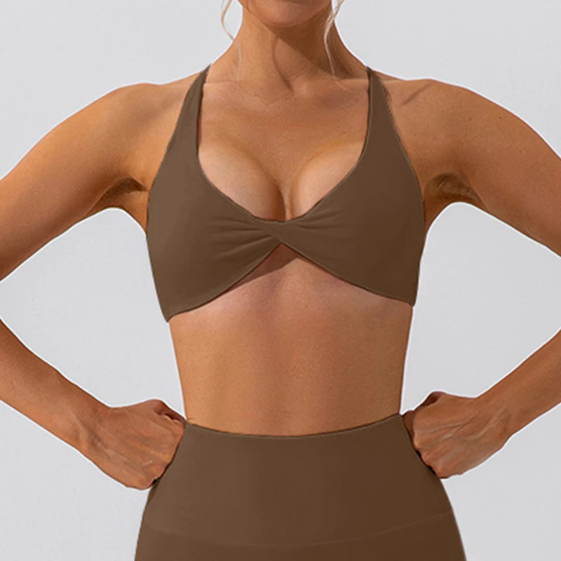 No. 1 Sports Bra, Twisted Cup Neckline, Criss Cross, Strappy Back Horizon