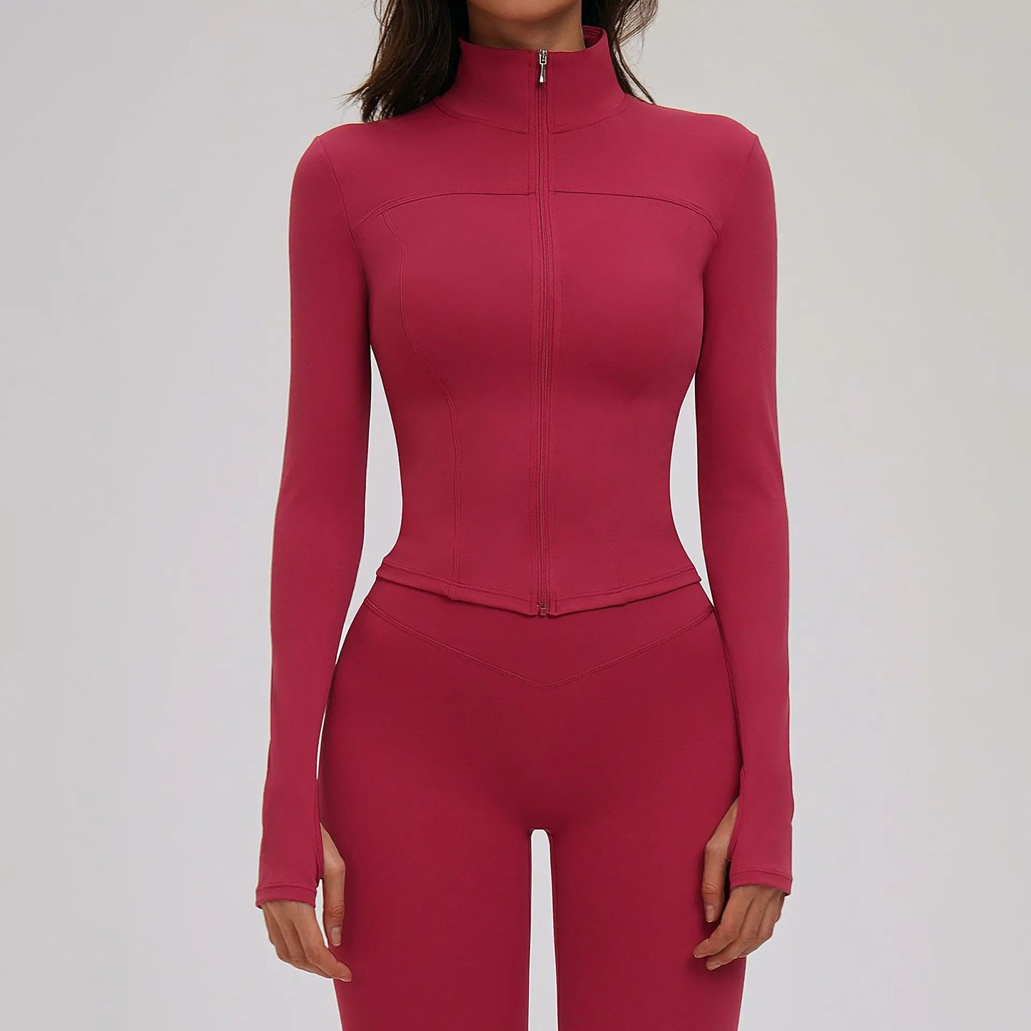 No. 5 Jacket, Convertible Collar, Structured Design, Smoothing, Long Sleeve, Full Zipper