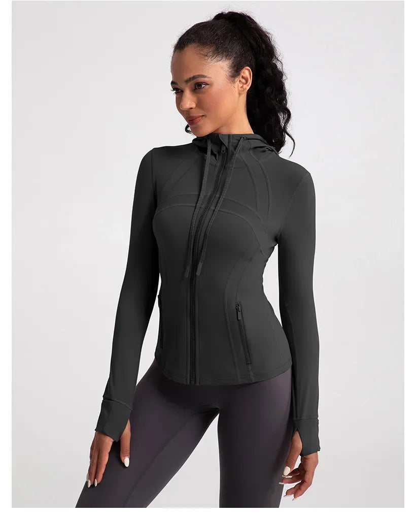 No. 4 Jacket, Hooded Jacket, Hood, Zipper Pockets, Dry Fit, Cross Training