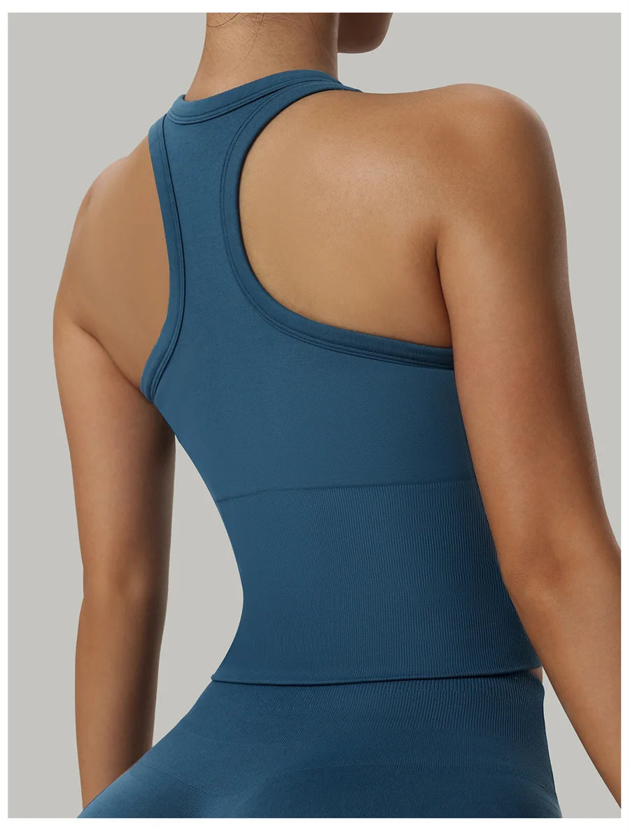No. 6 Tank Top, Seamless,  Racerback, Compressive Core,  Cropped Length