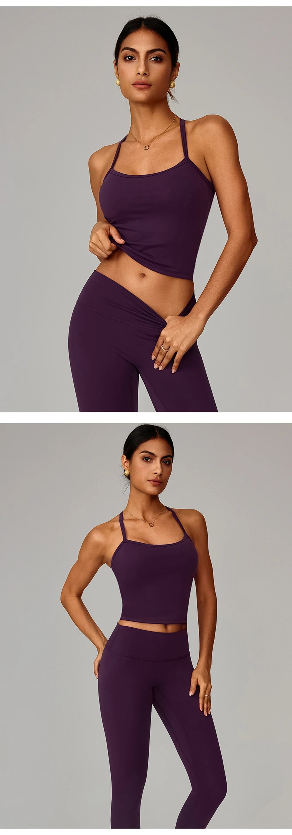 No. 7 Tank Top, Halter Cut, Thin Strap Racerback, Butter Feel, Seamless, Waist Length