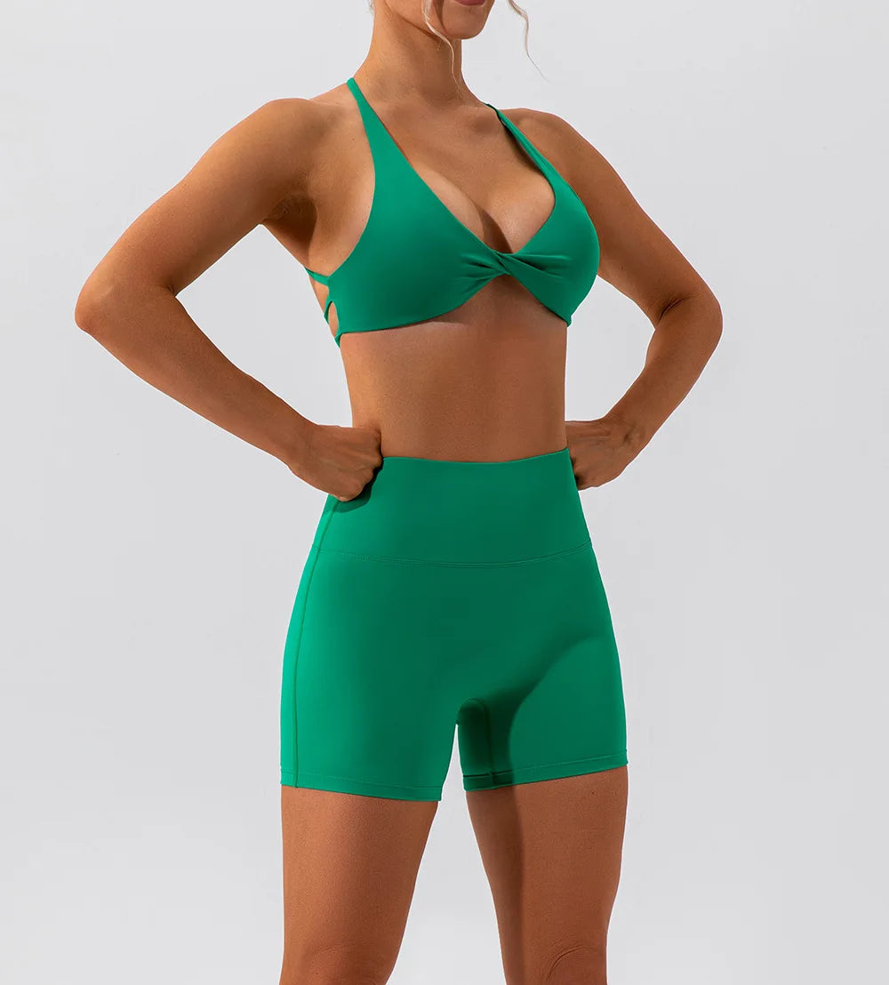 No. 1 Sports Bra, Twisted Cup Neckline, Criss Cross, Strappy Back Horizon