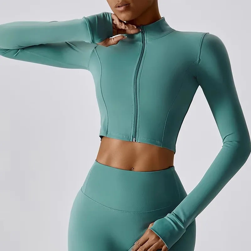 No. 2 Jacket, Super Cropped, Piping Along Curves, Slim Fit, Full Zip