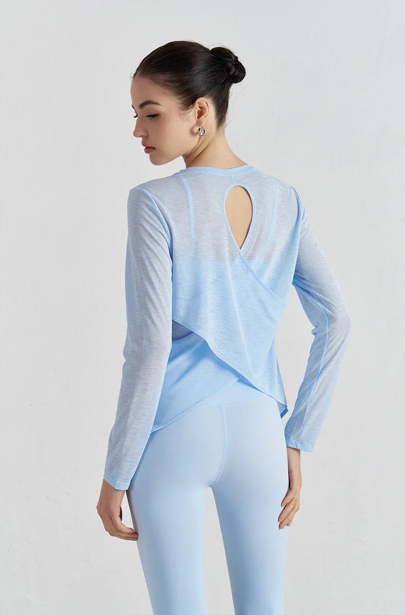 No. 1 Loungewear Top, Long Sleeve, Tear Drop Back, Loose, Yoga