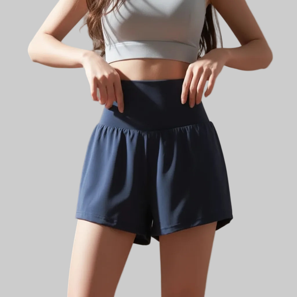 No. 4 Shorts, Extra Wide, Fold Over Comfort Waist Band, Layered Under Short With Pocket